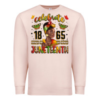 Pale Pink celebrate 1865 juneteenth with black woman Premium Sweatshirt - LillyAllenDesigns