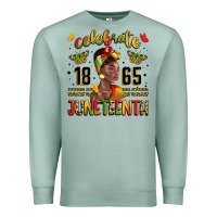 Seafoam celebrate 1865 juneteenth with black woman Premium Sweatshirt - LillyAllenDesigns