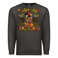 Smoke celebrate 1865 juneteenth with black woman Premium Sweatshirt - LillyAllenDesigns