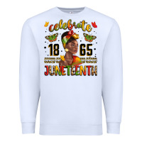 White celebrate 1865 juneteenth with black woman Premium Sweatshirt - LillyAllenDesigns