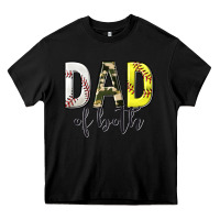 Black dad of both with softball and baseball Heavy Core Tee - texasbilliewilder