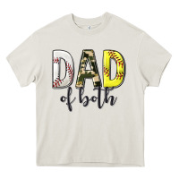 Cream dad of both with softball and baseball Heavy Core Tee - texasbilliewilder