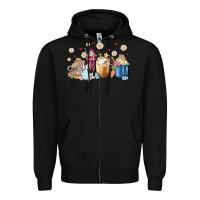 Black easter coffee cups Zipper Hoodie - MaliasSmallBusiness