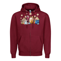 Burgundy easter coffee cups Zipper Hoodie - MaliasSmallBusiness
