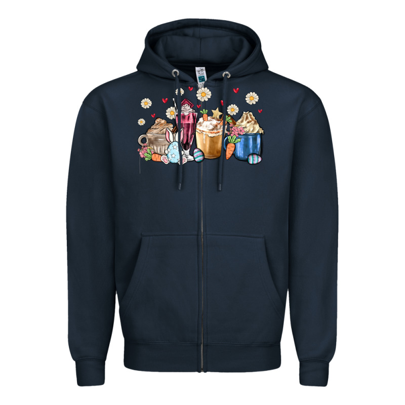 Easter Coffee Cups Zipper Hoodie by MaliasSmallBusiness | Teevron