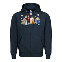 Navy easter coffee cups Zipper Hoodie - MaliasSmallBusiness