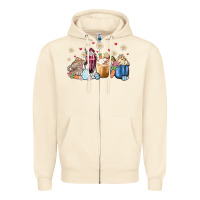 Sandshell easter coffee cups Zipper Hoodie - MaliasSmallBusiness