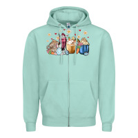 Seafoam easter coffee cups Zipper Hoodie - MaliasSmallBusiness