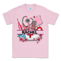 Bubblegum Pink costom name nurse hat and elements Classic Tee - AdoDesignShop