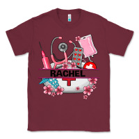 Burgundy costom name nurse hat and elements Classic Tee - AdoDesignShop