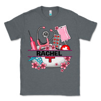 Charcoal Heather costom name nurse hat and elements Classic Tee - AdoDesignShop