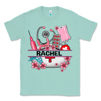 Seafoam costom name nurse hat and elements Classic Tee - AdoDesignShop