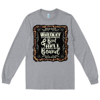 Heather Grey whiskey bent hell bound black Long Sleeve Tee - AdoDesignShop