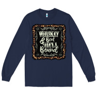 Navy whiskey bent hell bound black Long Sleeve Tee - AdoDesignShop