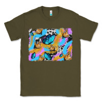 Army Green easter butterfly with glitter and cowhide  background Classic Tee - Artiststas