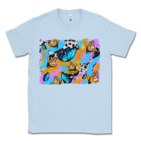 Dusty Blue easter butterfly with glitter and cowhide  background Classic Tee - Artiststas
