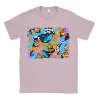 Lilac easter butterfly with glitter and cowhide  background Classic Tee - Artiststas