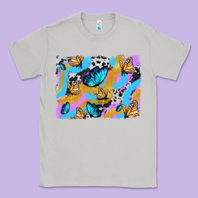 Easter Butterfly With Glitter And Cowhide  Background Classic Tee Designed By Artiststas