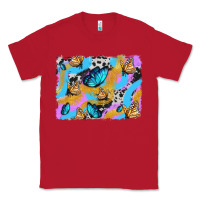 Red easter butterfly with glitter and cowhide  background Classic Tee - Artiststas