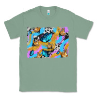 Sage easter butterfly with glitter and cowhide  background Classic Tee - Artiststas