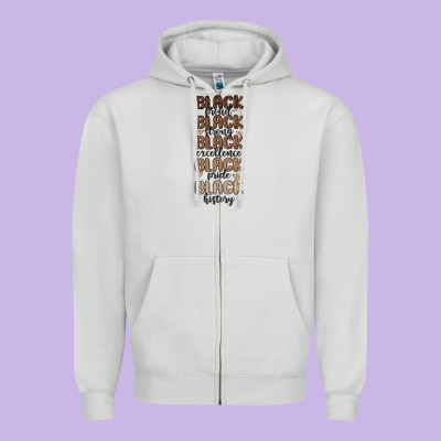 Black History Melanin Malia Zipper Hoodie Designed By Maliassmallbusiness
