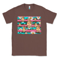 Chestnut easter bunny with daisy and turquoise cowhide leopard  background Classic Tee - Artiststas