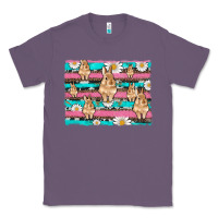 Lavender easter bunny with daisy and turquoise cowhide leopard  background Classic Tee - Artiststas