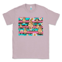 Lilac easter bunny with daisy and turquoise cowhide leopard  background Classic Tee - Artiststas