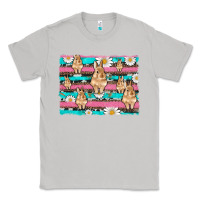 Moon Dust easter bunny with daisy and turquoise cowhide leopard  background Classic Tee - Artiststas