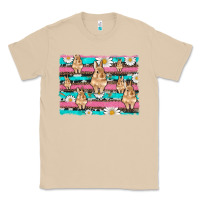 Mushroom easter bunny with daisy and turquoise cowhide leopard  background Classic Tee - Artiststas