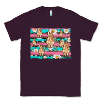 Plum easter bunny with daisy and turquoise cowhide leopard  background Classic Tee - Artiststas