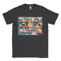 Smoke easter bunny with daisy and turquoise cowhide leopard  background Classic Tee - Artiststas