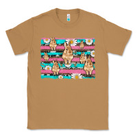 Toasted Coconut easter bunny with daisy and turquoise cowhide leopard  background Classic Tee - Artiststas