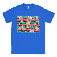True Royal easter bunny with daisy and turquoise cowhide leopard  background Classic Tee - Artiststas