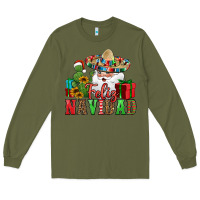 Army Green feliz navidad Spanish Christmas Long Sleeve Tee - Jasminsmagicworld