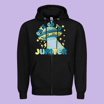 Boys Go To Jupiter Zipper Hoodie Designed By Maliassmallbusiness