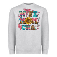Heather Grey wife mom cna Heavyweight Sweatshirt - AdoDesignShop