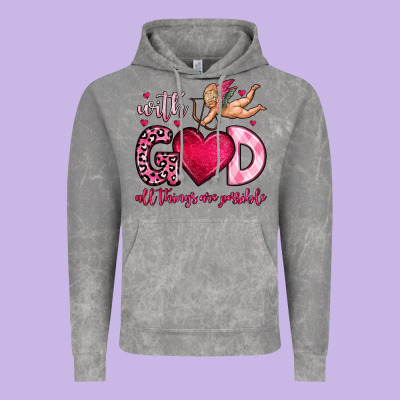 With God All Things Are Possible Vintage Hoodie Designed By Oliviacreatesart