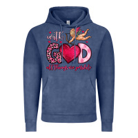 Vintage Denim with god all things are possible Vintage Hoodie - OliviaCreatesArt