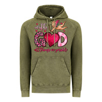 Vintage Olive with god all things are possible Vintage Hoodie - OliviaCreatesArt