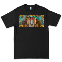 Black horses with leopard and sunflowers Premium Tee - RanaPortraitStore