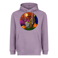 Lavender halloween round Heavyweight Hoodie - BundleAndBundleShop