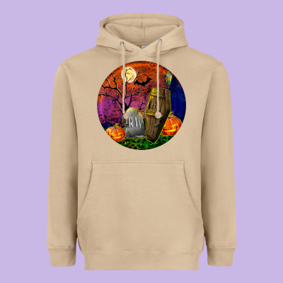 Halloween Round Heavyweight Hoodie Designed By Bundleandbundleshop