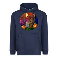 Navy halloween round Heavyweight Hoodie - BundleAndBundleShop