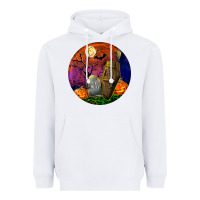 White halloween round Heavyweight Hoodie - BundleAndBundleShop