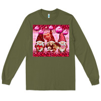 Army Green valentines gnomies with leopard Long Sleeve Tee - NancyCooperArtShop