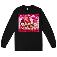 Black valentines gnomies with leopard Long Sleeve Tee - NancyCooperArtShop