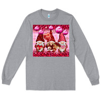 Heather Grey valentines gnomies with leopard Long Sleeve Tee - NancyCooperArtShop