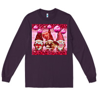Plum valentines gnomies with leopard Long Sleeve Tee - NancyCooperArtShop