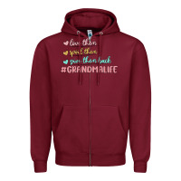 Burgundy grandma life Zipper Hoodie - MaliasSmallBusiness